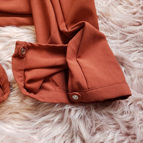 Like an Angel Retro Paper Bag Style Trousers size 12 Burnt Orange - Picture 7 of 8